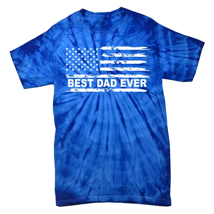 Best Dad Ever American Flag Tie-Dye T-Shirt