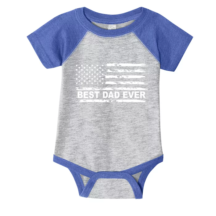 Best Dad Ever American Flag Infant Baby Jersey Bodysuit