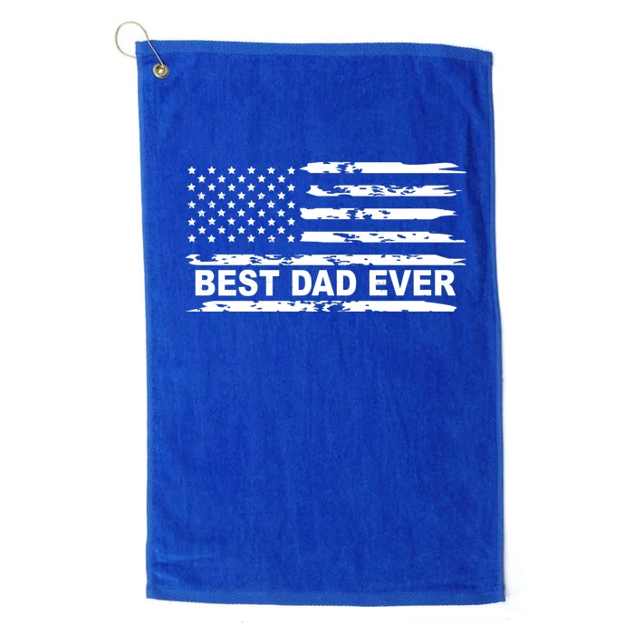 Best Dad Ever American Flag Platinum Collection Golf Towel