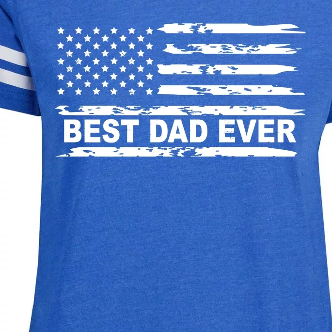 Best Dad Ever American Flag Enza Ladies Jersey Football T-Shirt