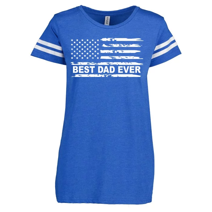 Best Dad Ever American Flag Enza Ladies Jersey Football T-Shirt