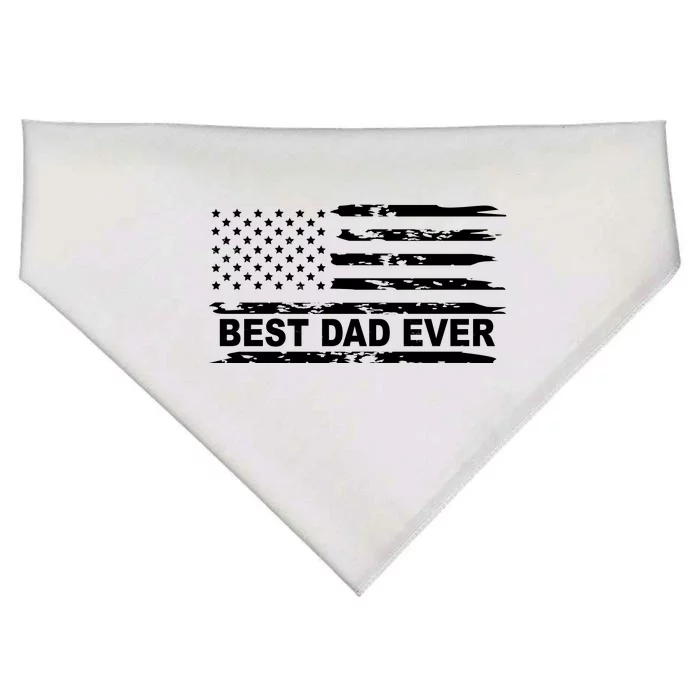 Best Dad Ever American Flag USA-Made Doggie Bandana