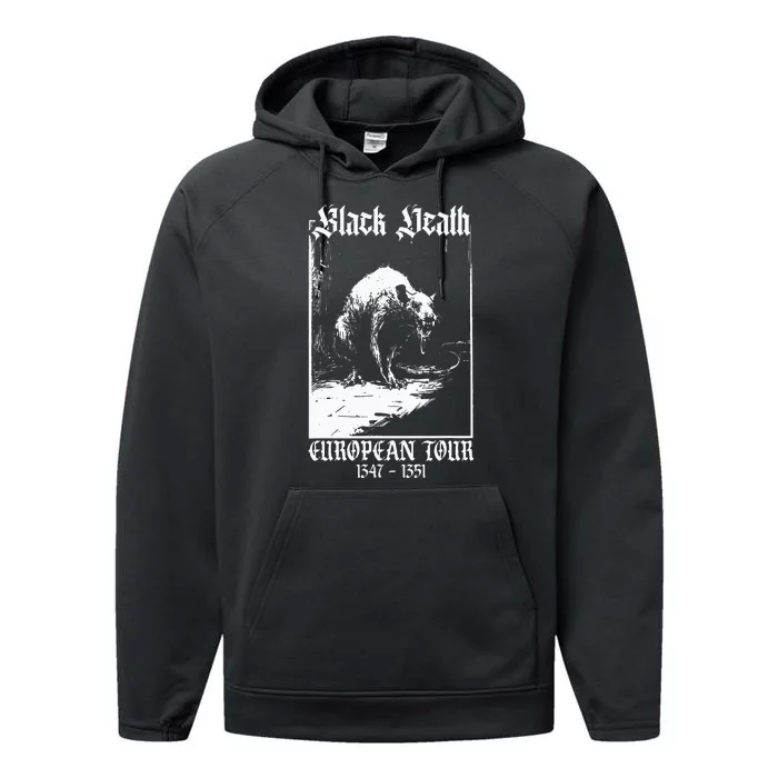 Black Death European Plague Rat Medieval Performance Fleece Hoodie