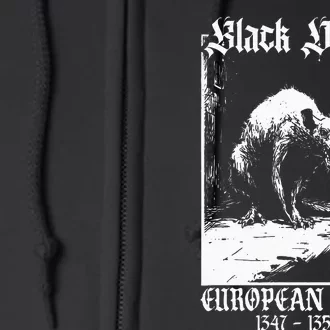 Black Death European Plague Rat Medieval Full Zip Hoodie