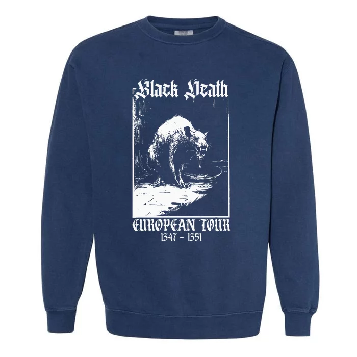 Black Death European Plague Rat Medieval Garment-Dyed Sweatshirt