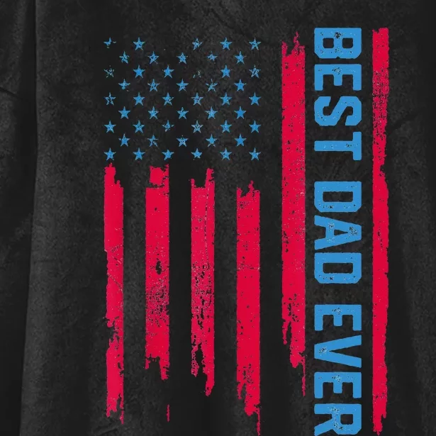 Best dad ever US american flag Father Gifts For Fathers Day Hooded Wearable Blanket