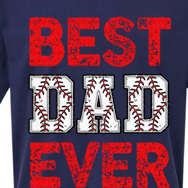 Best Dad Ever Baseball Dad And Softball Fathers Day cool Sueded Cloud Jersey T-Shirt