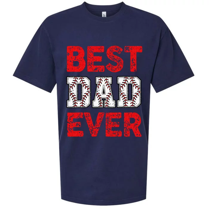 Best Dad Ever Baseball Dad And Softball Fathers Day cool Sueded Cloud Jersey T-Shirt