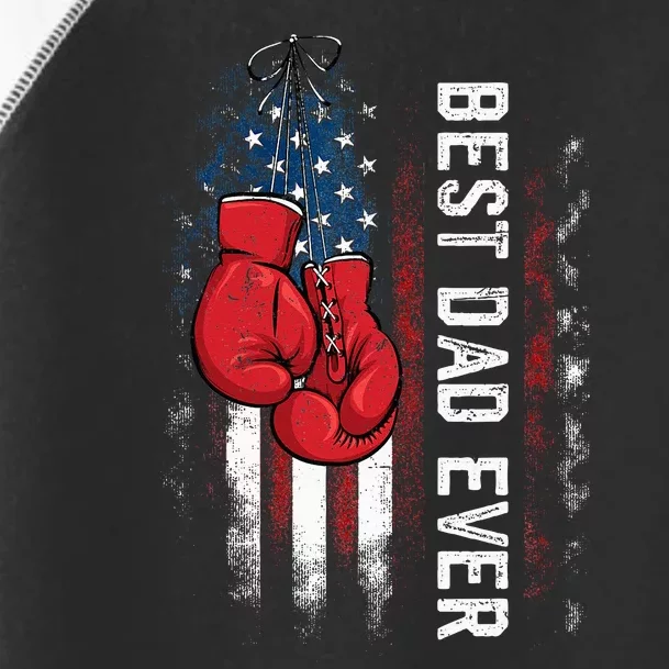 Best Dad Ever Boxing Gloves Fathers Day Boxers Flag USA Him Toddler Fine Jersey T-Shirt