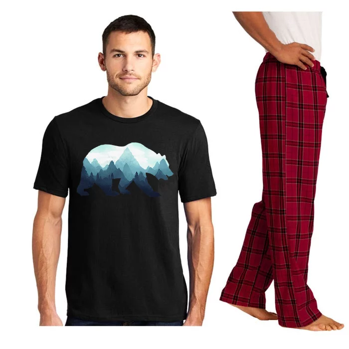 Bear Double Exposure Surreal Wildlife Animal Pajama Set