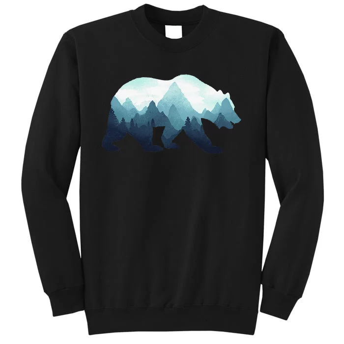 Bear Double Exposure Surreal Wildlife Animal Tall Sweatshirt