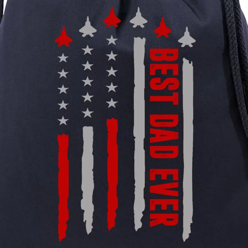 Best Dad Ever USA Flag Cute Gift Drawstring Bag