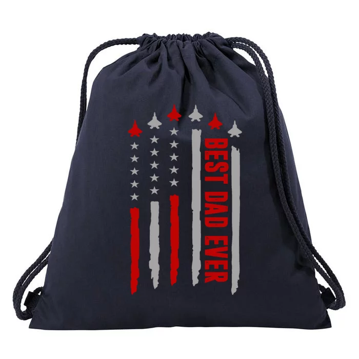 Best Dad Ever USA Flag Cute Gift Drawstring Bag