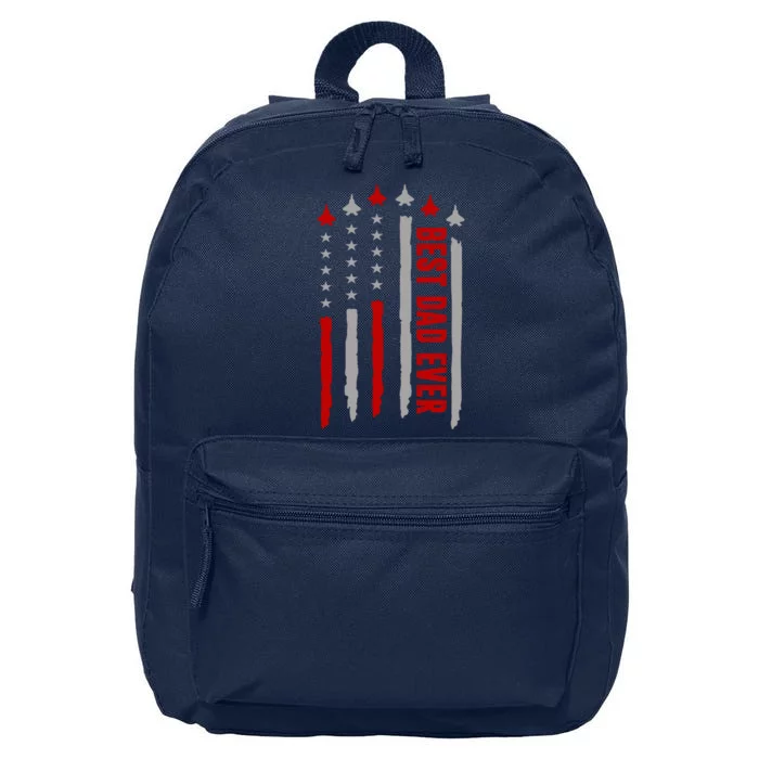 Best Dad Ever USA Flag Cute Gift 16 in Basic Backpack