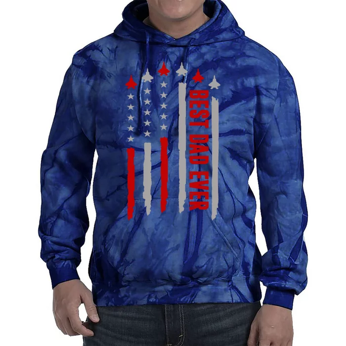 Best Dad Ever USA Flag Cute Gift Tie Dye Hoodie