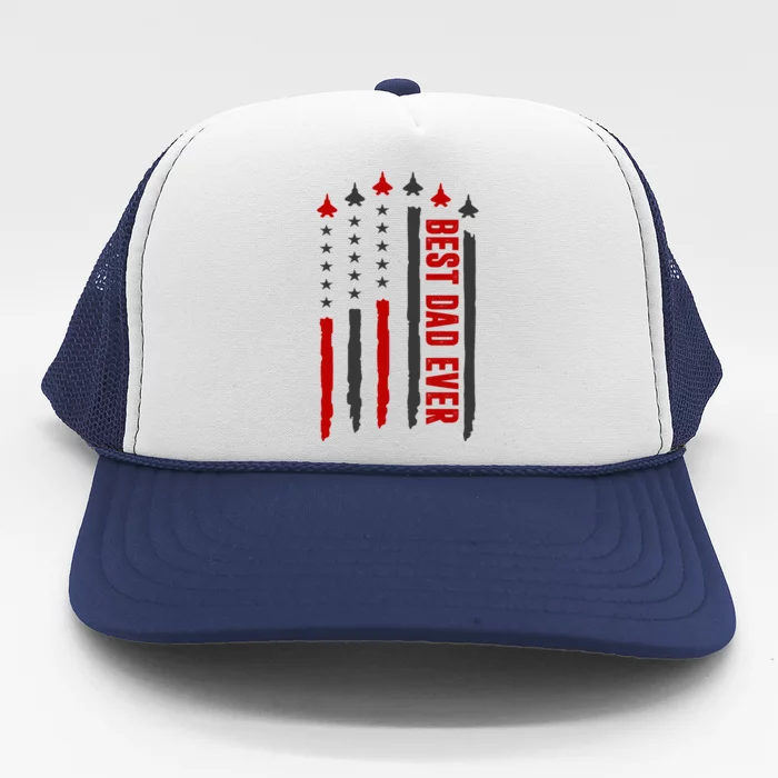 Best Dad Ever USA Flag Cute Gift Trucker Hat