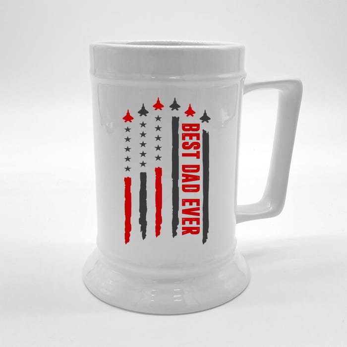 Best Dad Ever USA Flag Cute Gift Front & Back Beer Stein