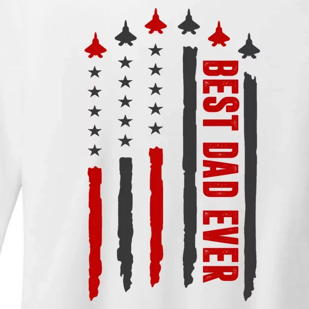 Best Dad Ever USA Flag Cute Gift Womens CVC Long Sleeve Shirt