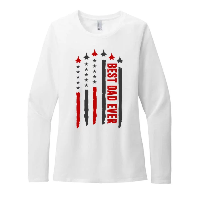 Best Dad Ever USA Flag Cute Gift Womens CVC Long Sleeve Shirt