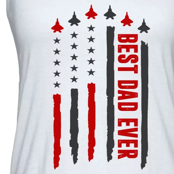 Best Dad Ever USA Flag Cute Gift Ladies Essential Flowy Tank