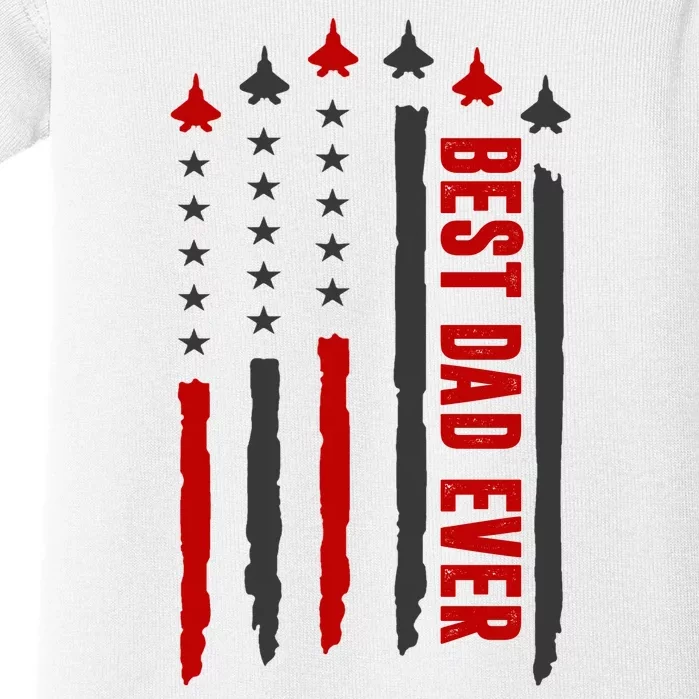 Best Dad Ever USA Flag Cute Gift Baby Bodysuit