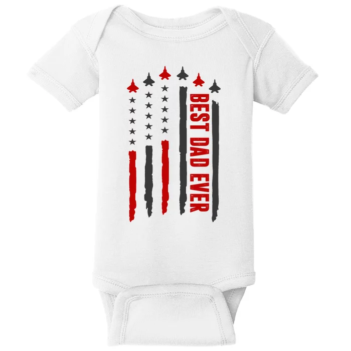 Best Dad Ever USA Flag Cute Gift Baby Bodysuit