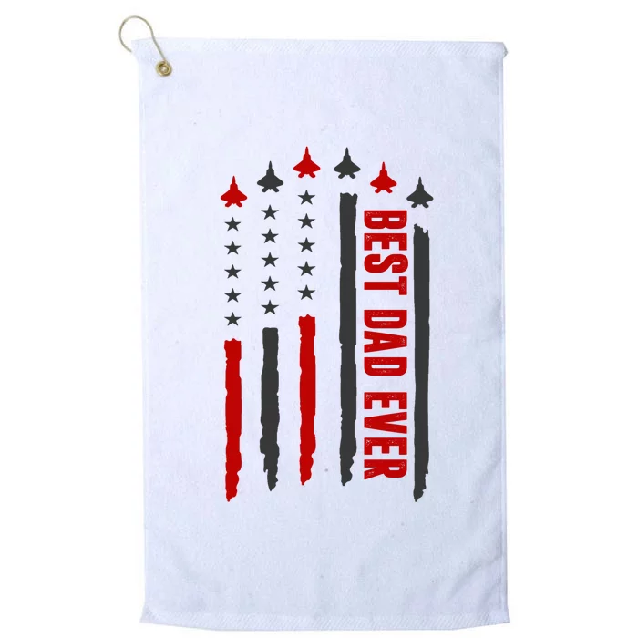 Best Dad Ever USA Flag Cute Gift Platinum Collection Golf Towel