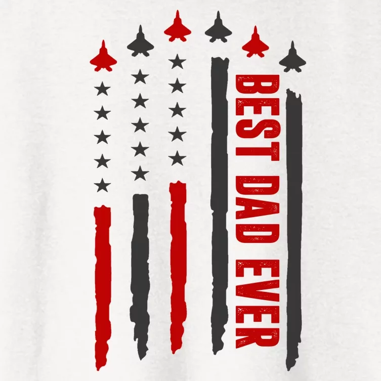 Best Dad Ever USA Flag Cute Gift Women's Crop Top Tee