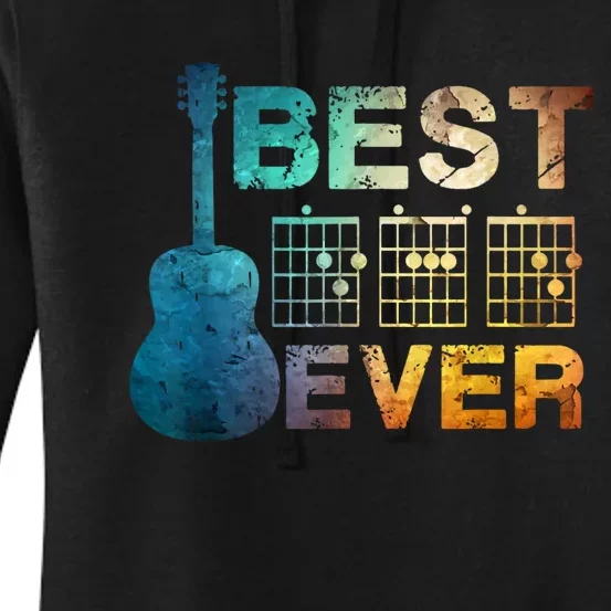 Best Dad Ever Guitar Chords Guitarist Father Fathers Day Women's Pullover Hoodie