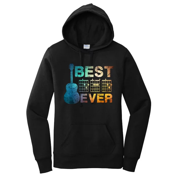 Best Dad Ever Guitar Chords Guitarist Father Fathers Day Women's Pullover Hoodie