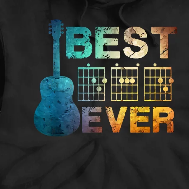 Best Dad Ever Guitar Chords Guitarist Father Fathers Day Tie Dye Hoodie