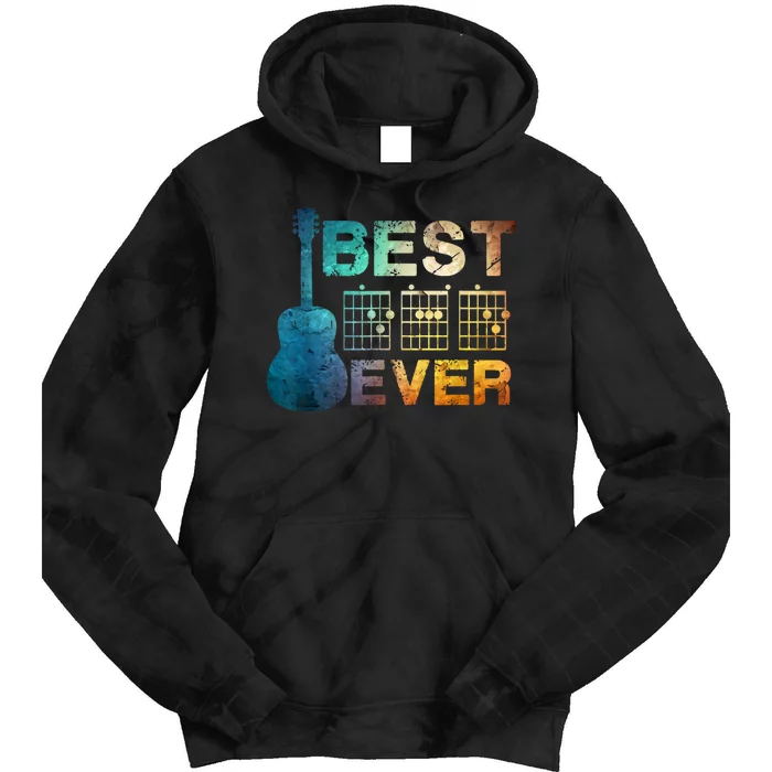 Best Dad Ever Guitar Chords Guitarist Father Fathers Day Tie Dye Hoodie