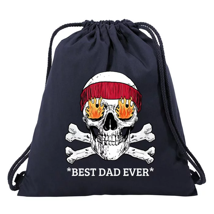 Best Dad Ever Skull Lover Gift Drawstring Bag