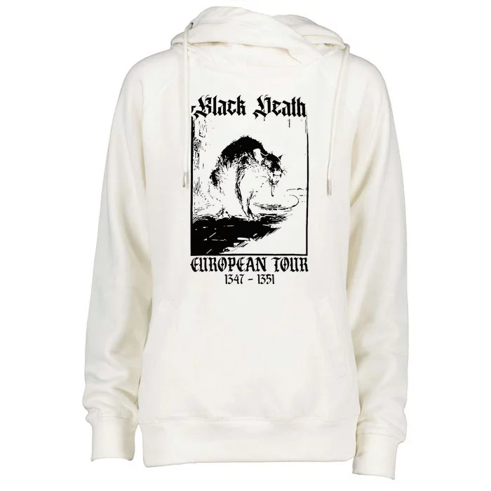 Black Death European Womens Funnel Neck Pullover Hood