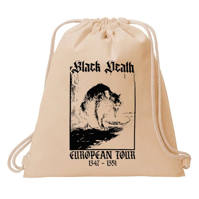 Black Death European Drawstring Bag