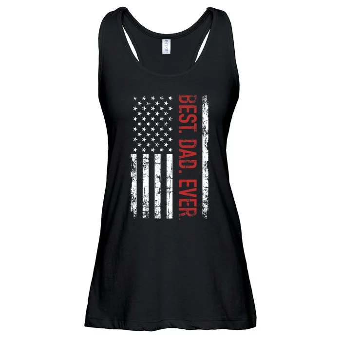 Best Dad Ever US American Flag Gift For Fathers Day Ladies Essential Flowy Tank