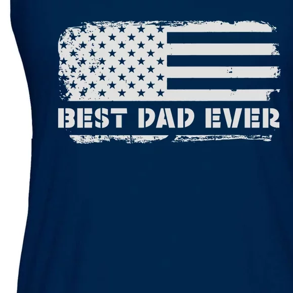 Best Dad Ever American Flag Gift For Dad For Dad Husband Men Funny Ladies Essential Flowy Tank