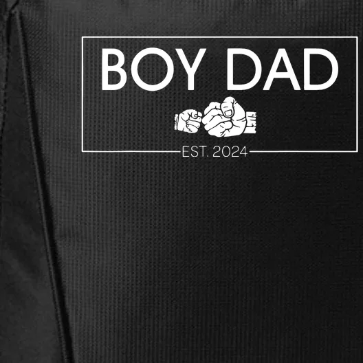 Boy Dad Est 2024 Boy Dad To Be Fathers Day 2024 New Dad City Backpack