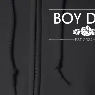 Boy Dad Est 2024 Boy Dad To Be Fathers Day 2024 New Dad Full Zip Hoodie