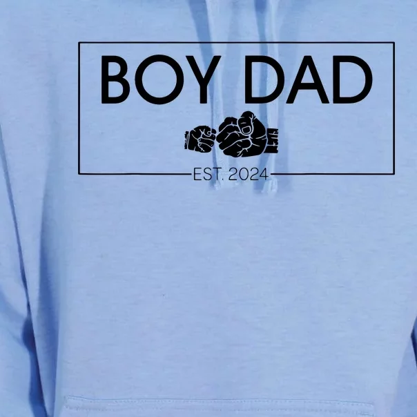 Boy Dad Est 2024 Boy Dad To Be Fathers Day 2024 New Dad Unisex Surf Hoodie