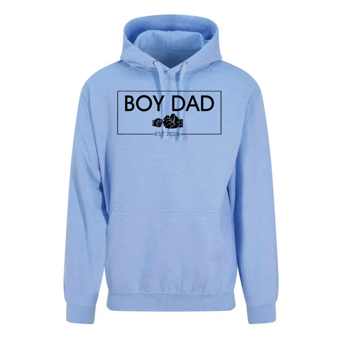 Boy Dad Est 2024 Boy Dad To Be Fathers Day 2024 New Dad Unisex Surf Hoodie