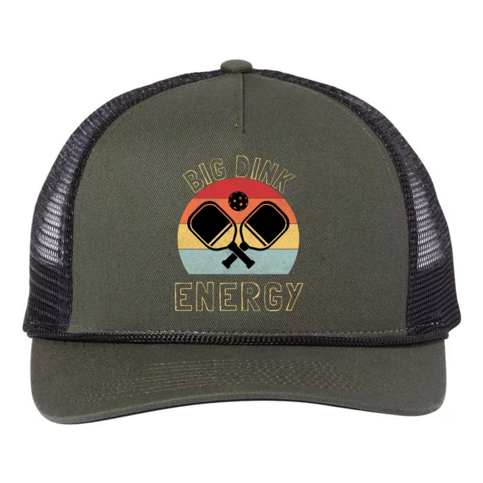 Big Dink Energy Pickleball Funny Dinking Pickle Ball Lover Retro Rope Trucker Hat Cap