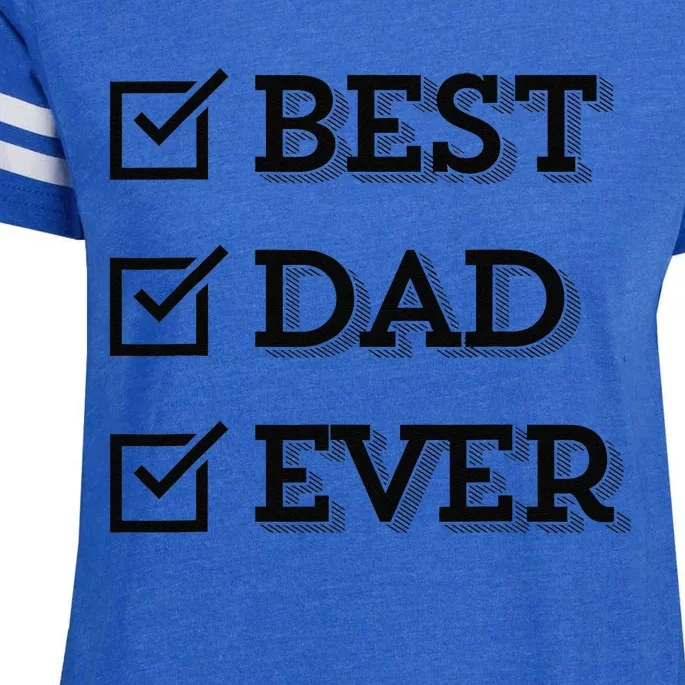 Best Dad Ever Gift For Dad From Daughter Sons Graphic Enza Ladies Jersey Football T-Shirt