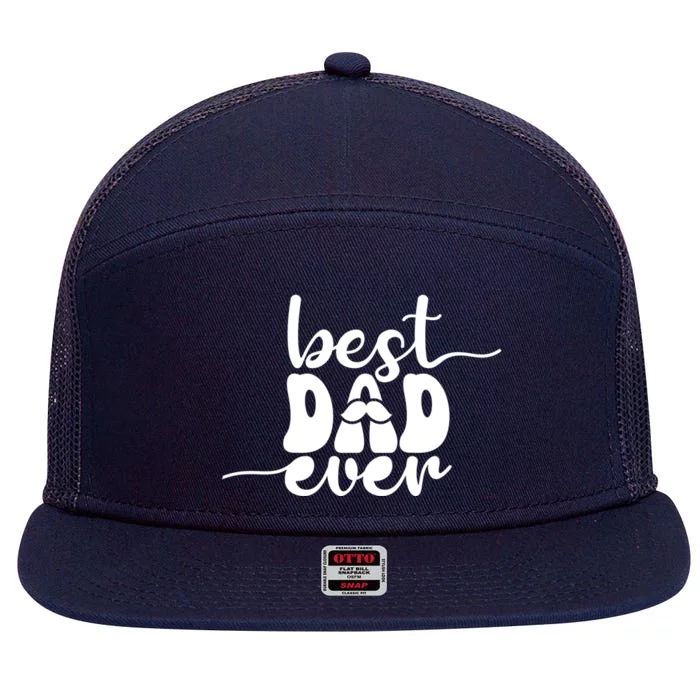 Best Dad Ever Gift 7 Panel Mesh Trucker Snapback Hat