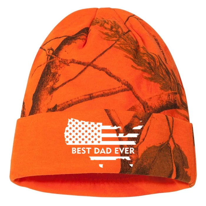 Best Dad Ever Patriot USA Flag Kati - 12in Camo Beanie