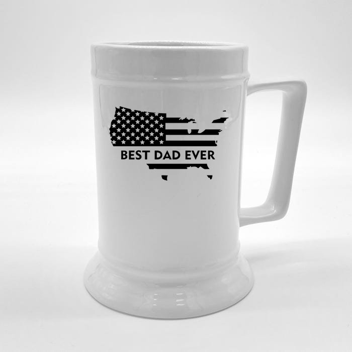 Best Dad Ever Patriot USA Flag Front & Back Beer Stein