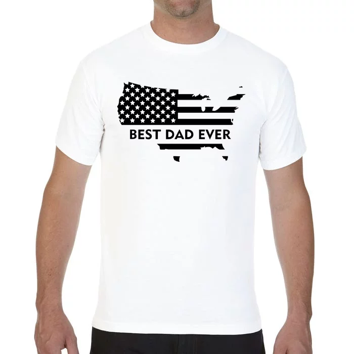 Best Dad Ever Patriot USA Flag Comfort Colors T-Shirt