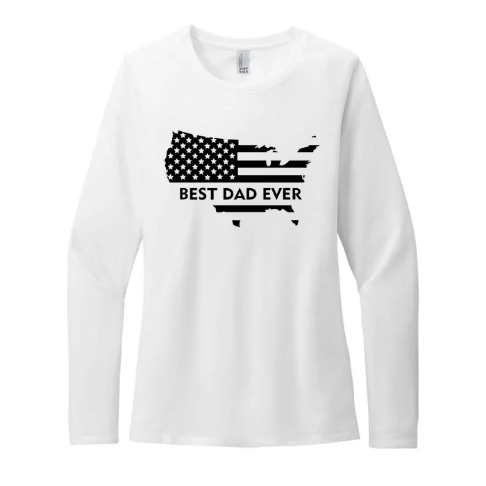 Best Dad Ever Patriot USA Flag Womens CVC Long Sleeve Shirt