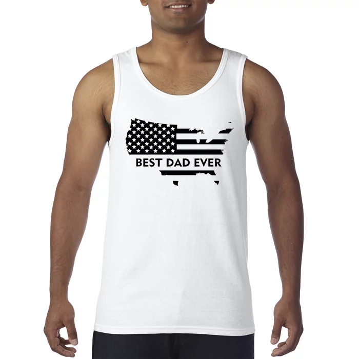 Best Dad Ever Patriot USA Flag Tank Top