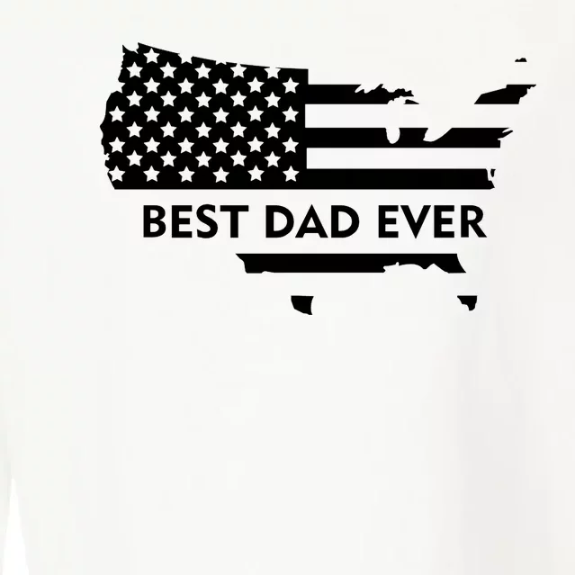 Best Dad Ever Patriot USA Flag Cropped Pullover Crew